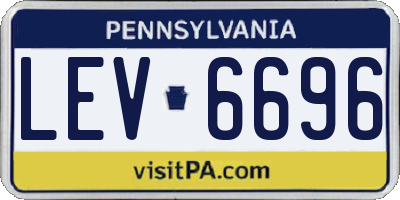 PA license plate LEV6696
