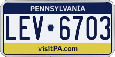 PA license plate LEV6703