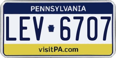 PA license plate LEV6707