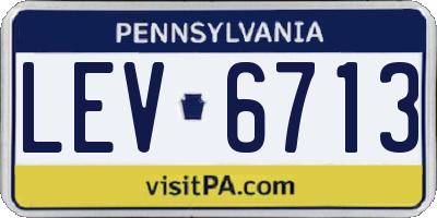 PA license plate LEV6713