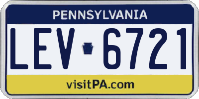 PA license plate LEV6721