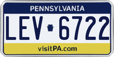 PA license plate LEV6722