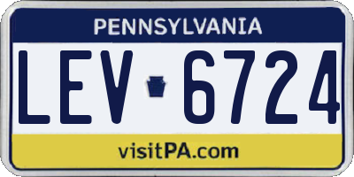 PA license plate LEV6724