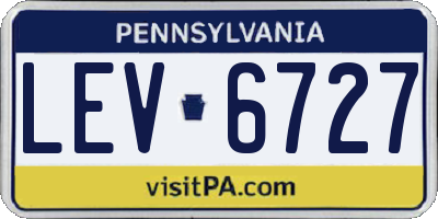 PA license plate LEV6727