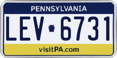 PA license plate LEV6731