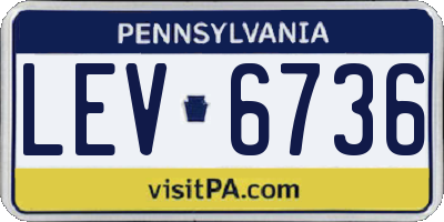 PA license plate LEV6736