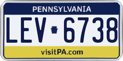PA license plate LEV6738