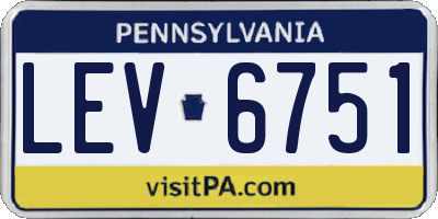 PA license plate LEV6751