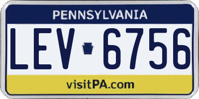 PA license plate LEV6756