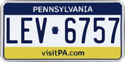 PA license plate LEV6757