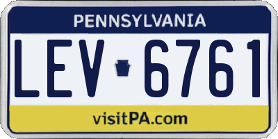 PA license plate LEV6761