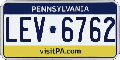 PA license plate LEV6762