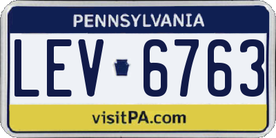 PA license plate LEV6763
