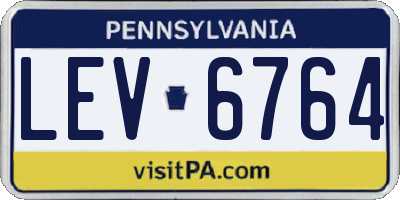 PA license plate LEV6764