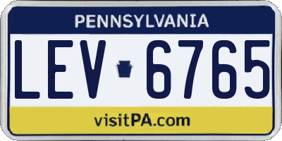 PA license plate LEV6765