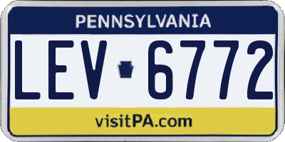 PA license plate LEV6772