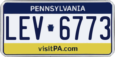 PA license plate LEV6773