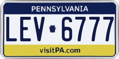 PA license plate LEV6777