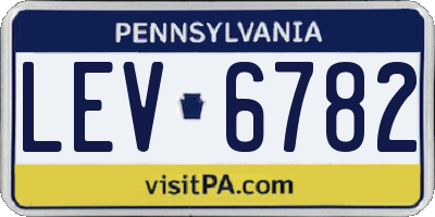 PA license plate LEV6782