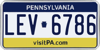 PA license plate LEV6786