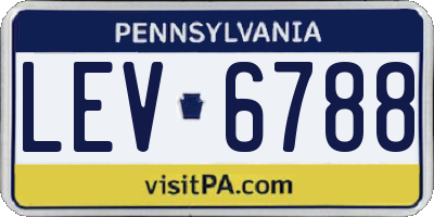 PA license plate LEV6788