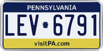PA license plate LEV6791