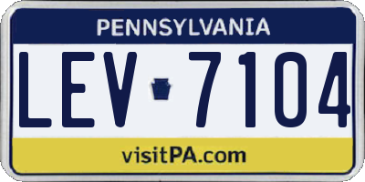 PA license plate LEV7104