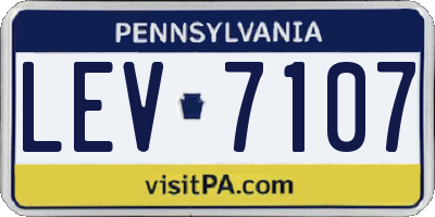 PA license plate LEV7107