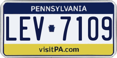 PA license plate LEV7109