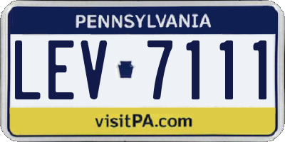 PA license plate LEV7111