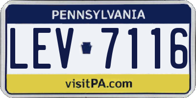 PA license plate LEV7116