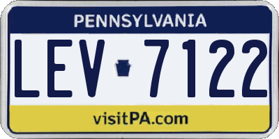 PA license plate LEV7122