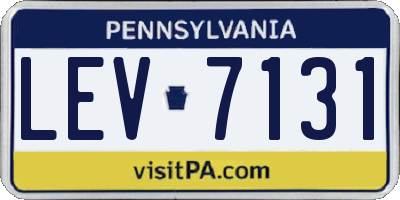 PA license plate LEV7131