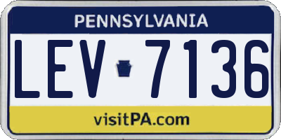 PA license plate LEV7136
