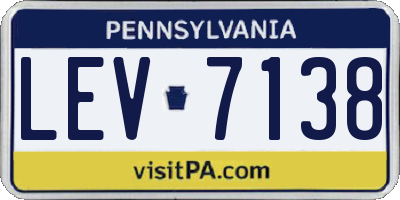 PA license plate LEV7138