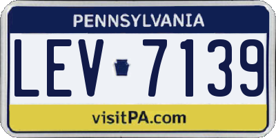 PA license plate LEV7139