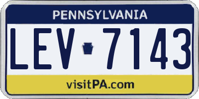 PA license plate LEV7143