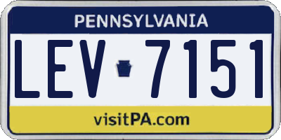 PA license plate LEV7151