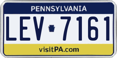 PA license plate LEV7161