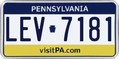 PA license plate LEV7181
