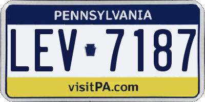 PA license plate LEV7187