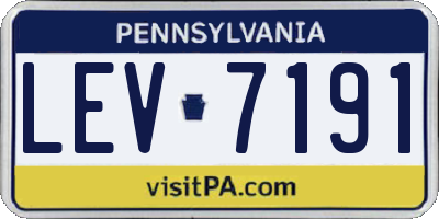 PA license plate LEV7191