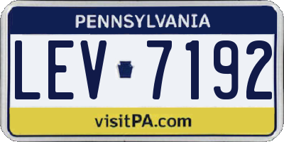 PA license plate LEV7192