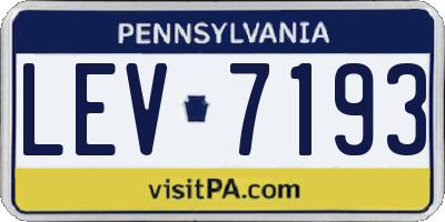 PA license plate LEV7193