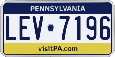 PA license plate LEV7196