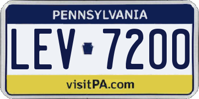 PA license plate LEV7200