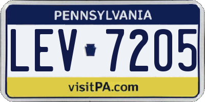 PA license plate LEV7205