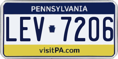 PA license plate LEV7206