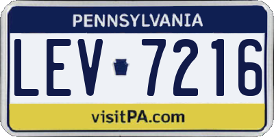 PA license plate LEV7216