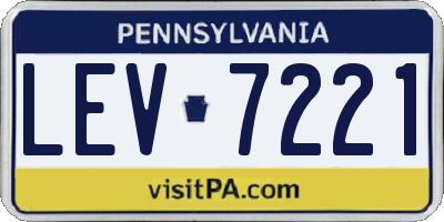 PA license plate LEV7221
